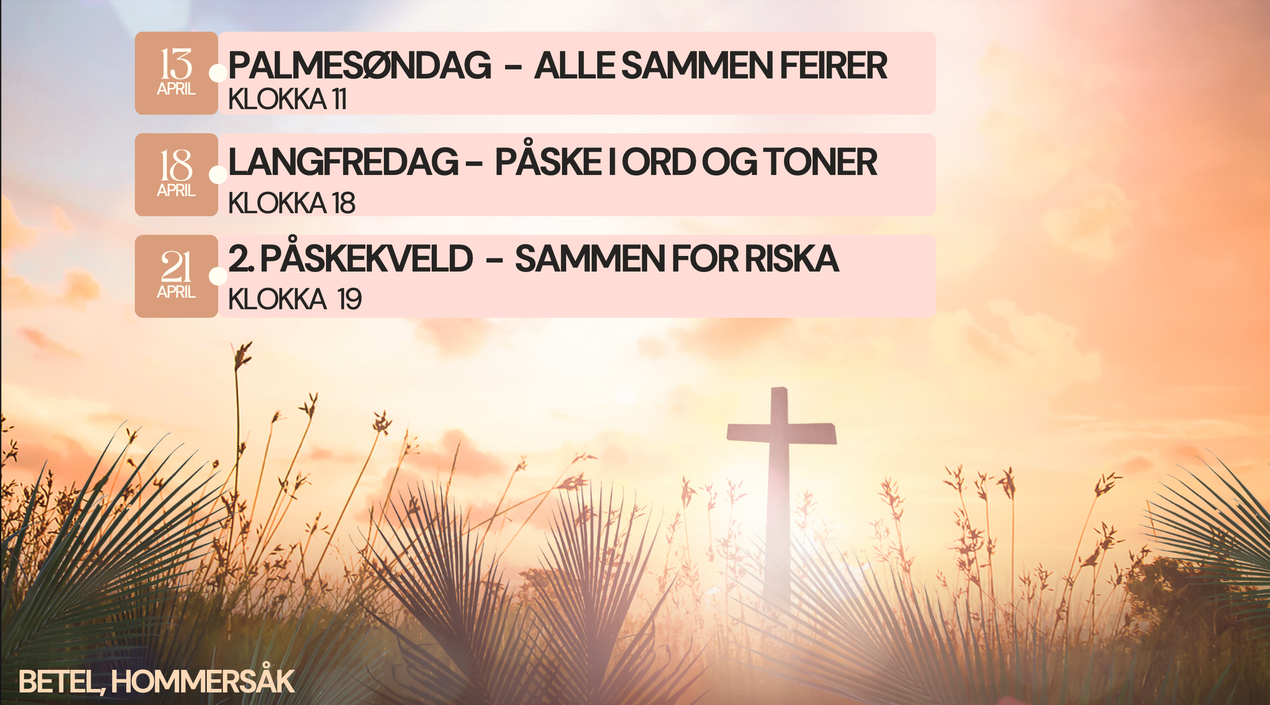 Read more about the article Hjertelig velkommen til Betel i påsken.