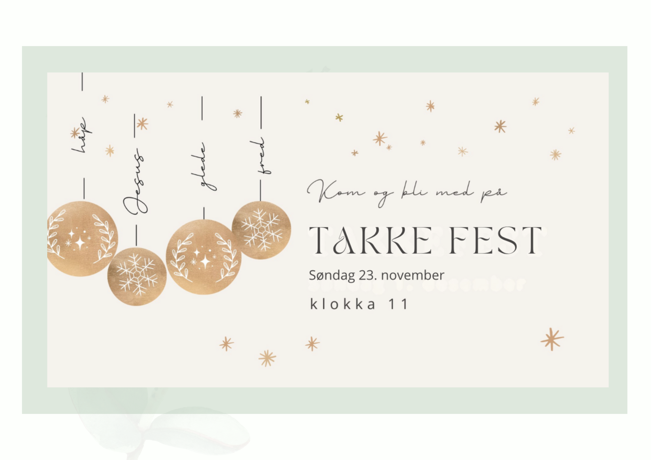 Read more about the article Takkefest 23.Nov